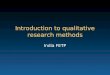 Introduction to qualitative research methods India FETP