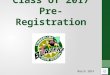 Class of 2017 Pre-Registration March 2014 Graduation Requirements 22 total Credits 3 Math – Algebra, Geometry, higher level or CTE Math 3 English 2 Science