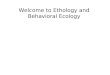 Welcome to Ethology and Behavioral Ecology. Why Do We Study Animal Behavior?