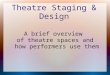 Theatre Staging & Design A brief overview of theatre spaces and how performers use them