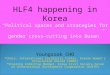 HLF4 happening in Korea “Political spaces and strategies for gender cross-cutting into Busan” Youngsook CHO *Chair, International Solidarity Center, Korean