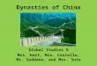 Dynasties of China Global Studies 9 Mrs. Hart, Mrs. Costello, Ms. Soddano, and Mrs. Suto