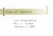 Flow of Control Java Programming Mrs. C. Furman January 5, 2009