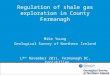 Regulation of shale gas exploration in County Fermanagh Mike Young Geological Survey of Northern Ireland 17 th November 2011, Fermanagh DC, Enniskillen