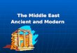 The Middle East Ancient and Modern. Essential Question Copy and consider the following questions: Copy and consider the following questions: What is culture?