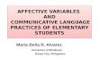 AFFECTIVE VARIABLES AND COMMUNICATIVE LANGUAGE PRACTICES OF ELEMENTARY STUDENTS Maria Bella R. Alvarez University of Mindanao Davao City, Philippines