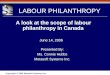 Copyright © 2006 Metasoft Systems Inc. LABOUR PHILANTHROPY Presented By: Ms. Connie Hubbs Metasoft Systems Inc. A look at the scope of labour philanthropy