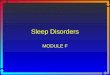 Sleep Disorders MODULE F. Types of Sleep Disorders Obstructive Sleep Apnea Central Sleep Apnea Mixed Hypopnea