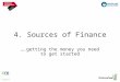4. Sources of Finance ….getting the money you need to get started