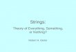 Strings: Theory of Everything, Something, or Nothing? Robert N. Oerter