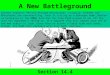 A New Battleground Section 14.4 Cartoon explains “Mutual Assured Destruction” visually: Kennedy and Khrushchev are arm-wrestling. Each is sitting on a