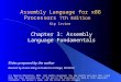 Assembly Language for x86 Processors 7th Edition Chapter 3: Assembly Language Fundamentals (c) Pearson Education, 2015. All rights reserved. You may modify