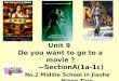 Unit 9 Do you want to go to a movie ? —SectionA(1a-1c) No.2 Middle School in Jiaohe Wang Ting