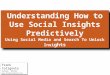 Understanding How to Use Social Insights Predictively Using Social Media and Search To Unlock Insi ghts Frank Cotignola Twitter: @fco24 