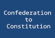 Confederation to Constitution. Warm-Up Update your Table of Contents (Government Section) Re-write your homework – leave it out to be stamped Complete