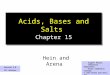 1 Acids, Bases and Salts Chapter 15 Hein and Arena Eugene Passer Chemistry Department Bronx Community College © John Wiley and Sons, Inc Version 2.0 12