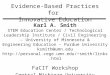 Evidence-Based Practices for Innovative Education Karl A. Smith STEM Education Center / Technological Leadership Institute / Civil Engineering – University