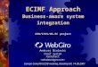 ECIMF Approach Business-aware system integration CEN/ISSS/WS-EC project Andrzej Bialecki Chief System Architect Europe CompTIA ECSB meeting, Reading UK,