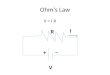 Ohm’s Law V = I R + _ V I R. Ohm’s Law: V = IR A fundamental relationship in electric circuits. Describes how much potential difference is required to