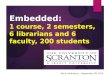 Embedded: 1 course, 2 semesters, 6 librarians and 6 faculty, 200 students PaLA Conference – September 28, 2014