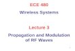 1 ECE 480 Wireless Systems Lecture 3 Propagation and Modulation of RF Waves