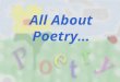 All About Poetry. How Poets Work: Poets LOOK closer Poets play with SOUND Poets make COMPARISONS