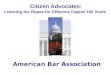 Citizen Advocates: Learning the Ropes for Effective Capitol Hill Visits American Bar Association