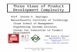 Three Views of Product Development Complexity Prof. Steven D. Eppinger Massachusetts Institute of Technology Sloan School of Management Engineering Systems