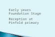 Early years Foundation Stage Reception at Pinfold primary