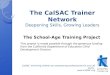 The School-Age Training Project CalSAC: Enriching children by empowering professionals for over 30 years.   The CalSAC Trainer Network Deepening