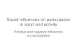 Social influences on participation in sport and activity Positive and negative influences on participation