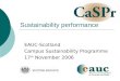 Sustainability performance EAUC-Scotland Campus Sustainability Programme 17 th November 2006