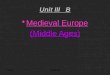 Unit III B Medieval Europe (Middle Ages) 7/2013Izydorczak1