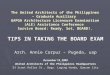The United Architects of the Philippines – Graduate Auxiliary UAPGA Architecture Licensure Examination (ALE) Assistance Conference Survive Board: Ready,