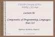 9/20/2015Assoc. Prof. Stoyan Bonev1 COS220 Concepts of PLs AUBG, COS dept Lecture 06 Components of Programming Languages, Part III Reference: R.Sebesta,