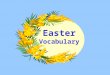 Easter Vocabulary. Easter Sunday  Easter is in the spring.  Spring is the season of new beginnings.  In 2009, Easter is on Sunday, April 12