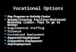 Vocational Options Day Program or Activity Center Day Program or Activity Center Rehabilitation Facility/Sheltered Workshop (indiv. Pays to go to wkshp)