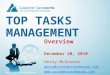 TOP TASKS MANAGEMENT Overview December 20, 2010 Gerry McGovern gerry@customercarewords.com 