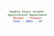 Double Digit Growth Agriculture Department Mandal : Thondur Year : 2015 - 16
