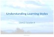 Understanding Learning Styles GRACE Session 4 GRACE Program