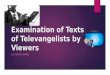 Examination of Texts of Televangelists by Viewers LA VONDA JAMES