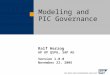 Ralf Herzog AP OP QSPG, SAP AG Version 1.0.0 November 23, 2005 Modeling and PIC Governance