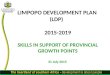 LIMPOPO DEVELOPMENT PLAN (LDP) 2015-2019 SKILLS IN SUPPORT OF PROVINCIAL GROWTH POINTS 31 July 2015
