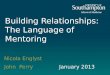 Building Relationships: The Language of Mentoring Nicola Englyst John PerryJanuary 2013