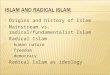 Origins and history of Islam  Mainstream vs. radical/fundamentalist Islam  Radical Islam  human nature  freedom  democracy  Radical Islam as ideology