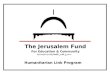 The Jerusalem Fund For Education & Community Development Humanitarian Link Program