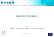 Www.FITT-for-Innovation.eu Invention Disclosure FITT (Fostering Interregional Exchange in ICT Technology Transfer)
