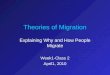 Theories of Migration Explaining Why and How People Migrate Week1-Class 2 April1, 2010