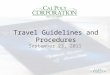 Travel Guidelines and Procedures September 23, 2011