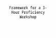 Framework for a 3-Hour Proficiency Workshop. NOTE to Presenter: Slides # 3 – 8 are notes on how to present your workshop. These slides wouldn’t be included
